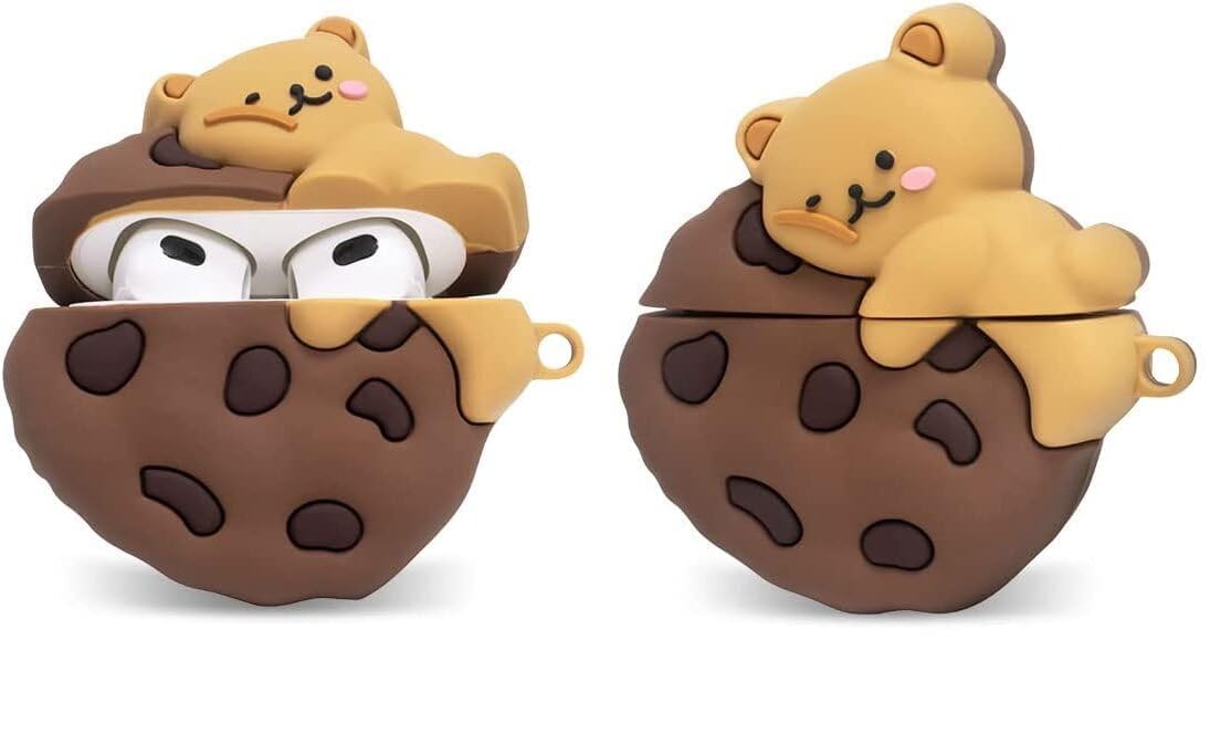 Silicone Case Compatible for Apple Airpods 4 (2024) Cute Design for AirPods 4 cookie bear design