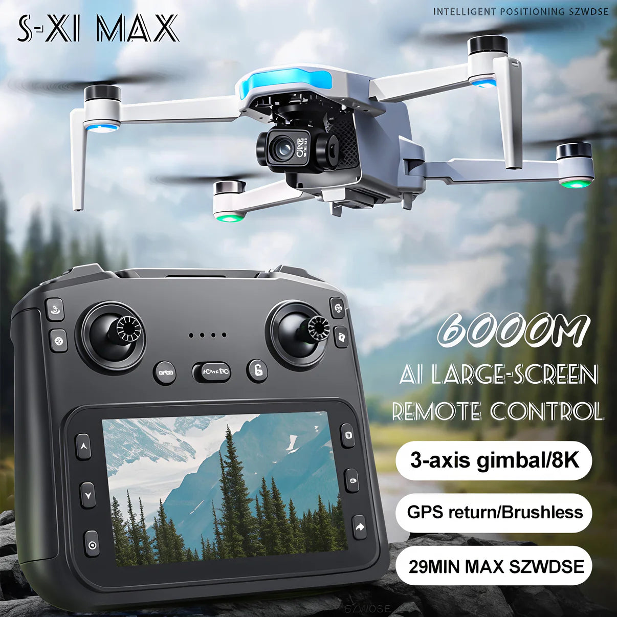 SX-01 GPS Drone with 3 Axis Gimbal | 4K High Quality with 4 KMS Range