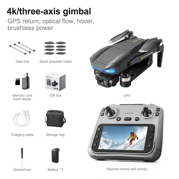 L3 Max GPS 3-Axis Gimble With 1080p HD Camera With Obstacle Avoidance Sensor | Display Remote