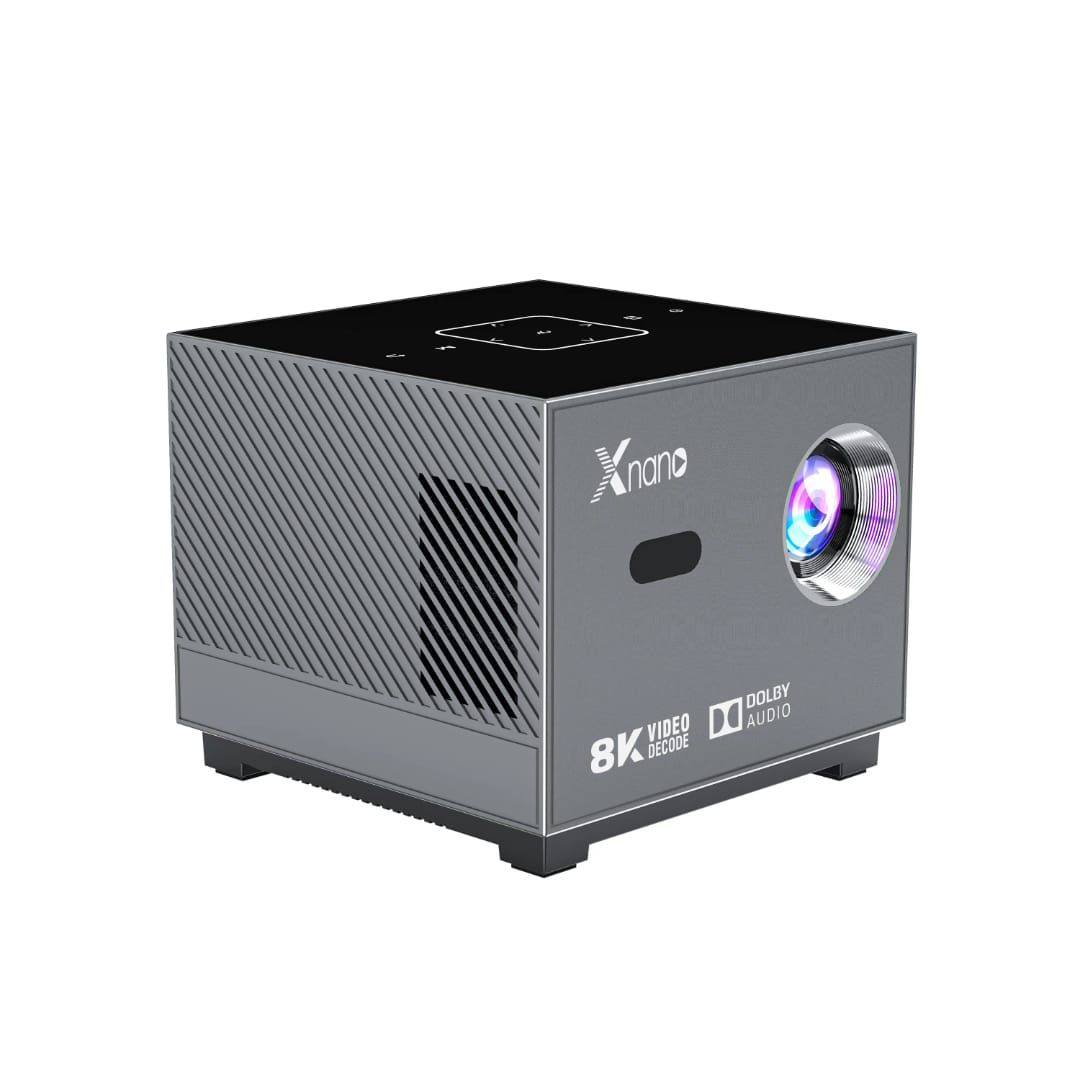 XNANO Mini Projector, For Home Use, Electric Focus, 1080P, 4K Compatible, Home Projector, RGB Light to Elevate Atmosphere